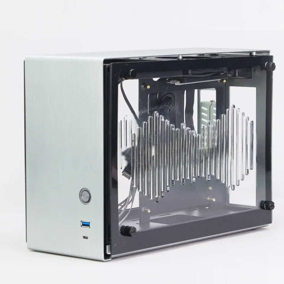 Zalman skříň M2 Mini / mini tower / ITX / 80 mm fan / USB 3.0 / USB 3.1 / riser card / prosklené bočnice / stříbrná