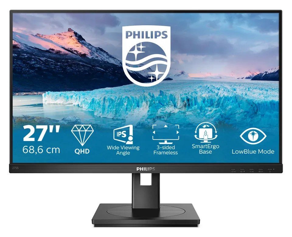 Philips LCD 275S1AE 27" IPS/2560x1440@75Hz/4ms/300cd/DVI/HDMI/DP/Repro/Pivot/HAS