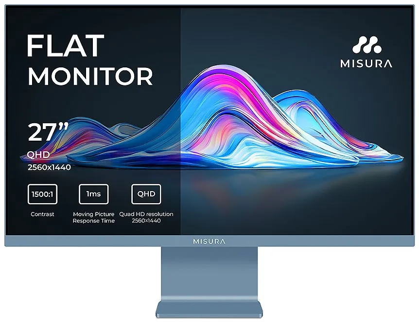 MISURA 27" LED VIVA P26M2741QKAB01/ IPS/ 2560x1440 (QHD)/ 1ms/ 350 cd/m2/ 1500:1/ HDMI/ DP/ USB-C/ mlhavě modrý