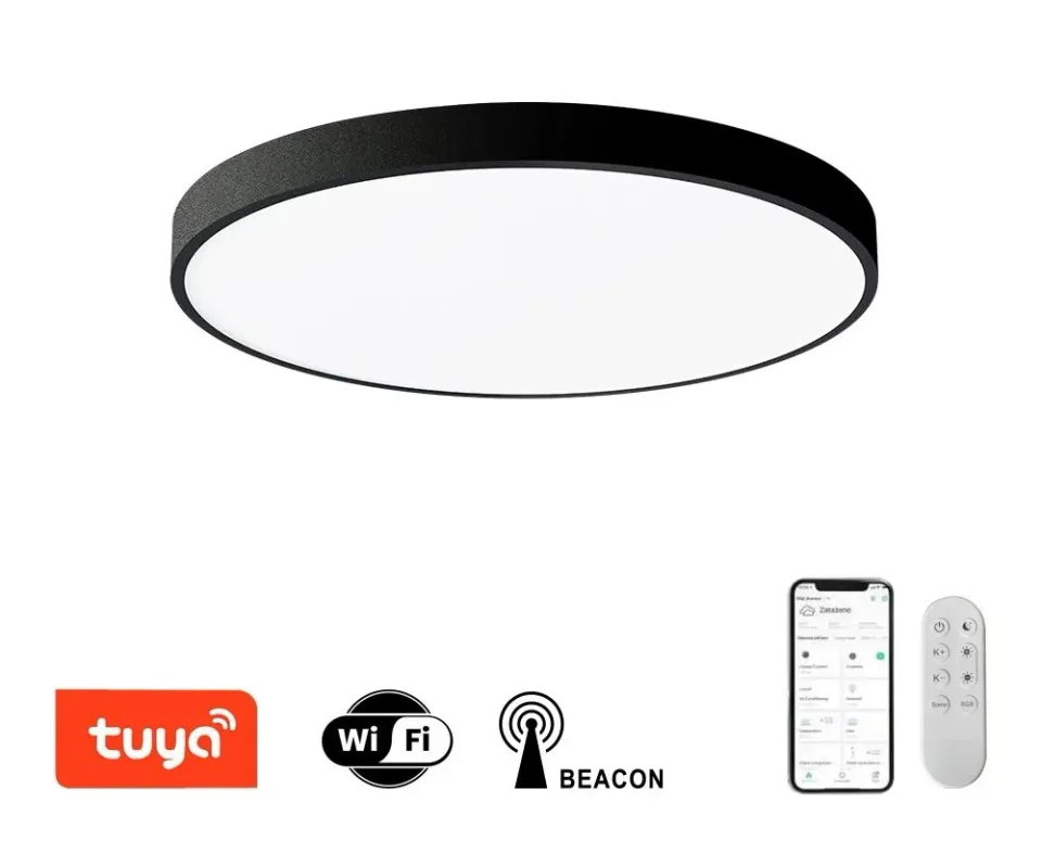 IMMAX NEO LITE SEMPLICI SMART stropní svítidlo 50cm 48W 3468 lm, s podporou BEACON, Wi-Fi, TUYA, černé