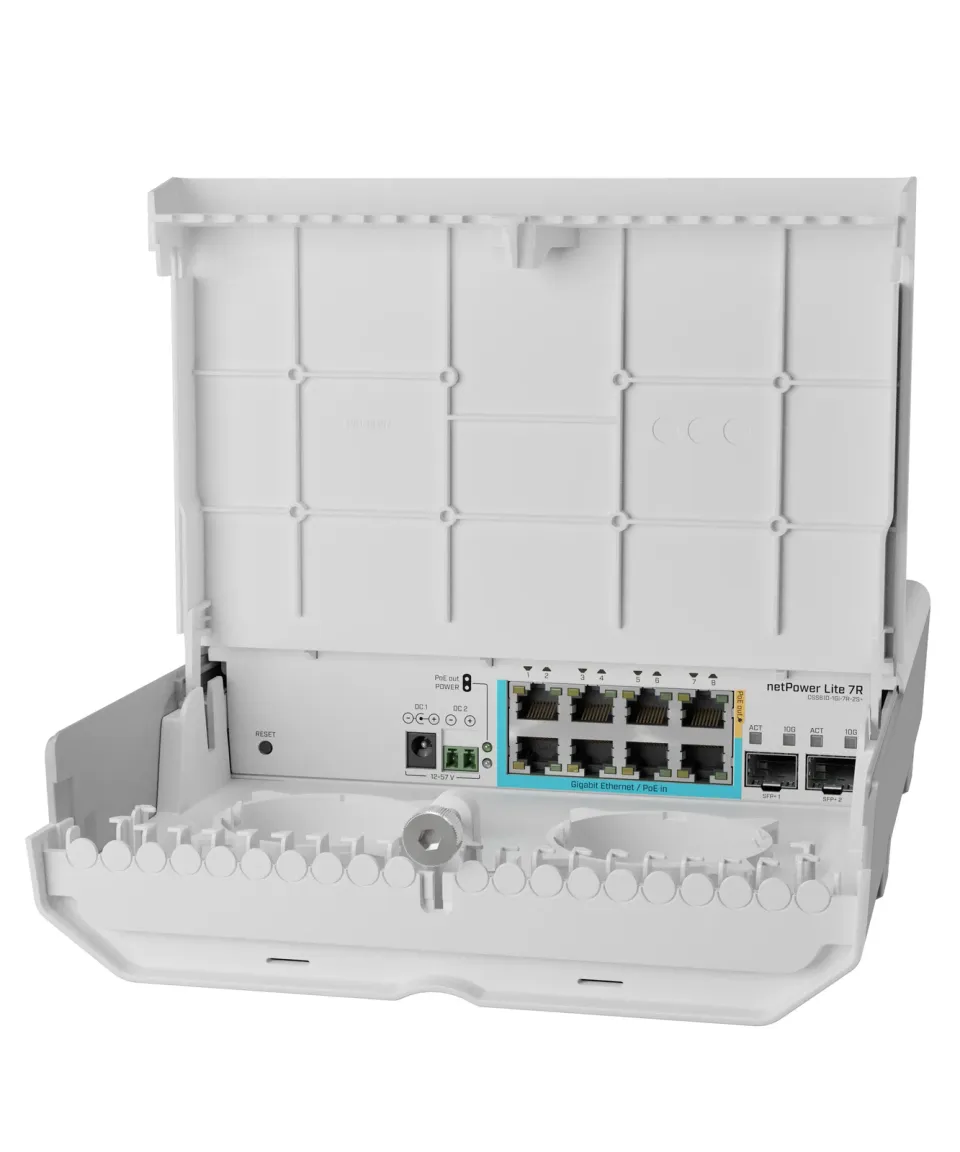 MIKROTIK CSS610-1Gi-7R-2S+OUT - netPower Lite 7R reverzní PoE switch