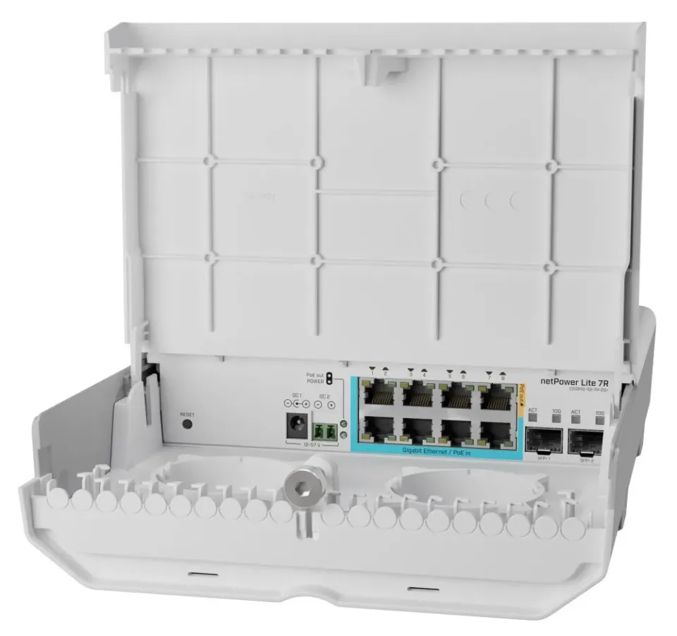 MIKROTIK CSS610-1Gi-7R-2S+OUT - netPower Lite 7R reverzní PoE switch