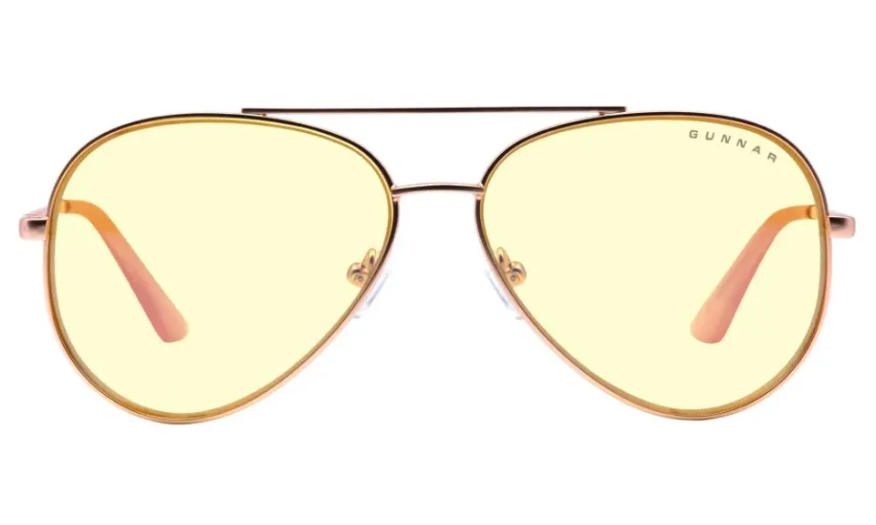 GUNNAR kancelářske/herní brýle MAVERICK ROSE GOLD * jantárová skla * BLF 65 * GUNNAR focus