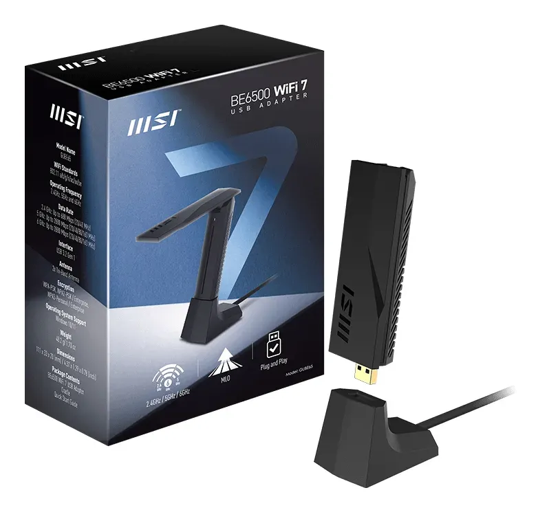 MSI WiFi USB adaptér BE6500/ WiFi 7