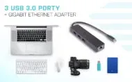 i-Tec USB3.0/LAN+HUB 3port Slim Gigabit Ethernet adaptér