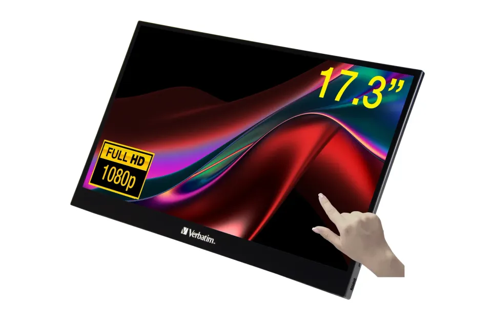 Verbatim PMT-17 Portable Touchscreen Monitor 17.3" Full HD 1080p Metal Housing Přenosný dotykový monitor