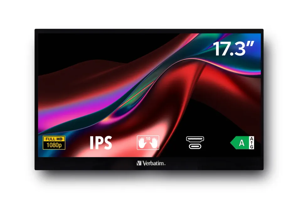 Verbatim PMT-17 Portable Touchscreen Monitor 17.3" Full HD 1080p Metal Housing Přenosný dotykový monitor