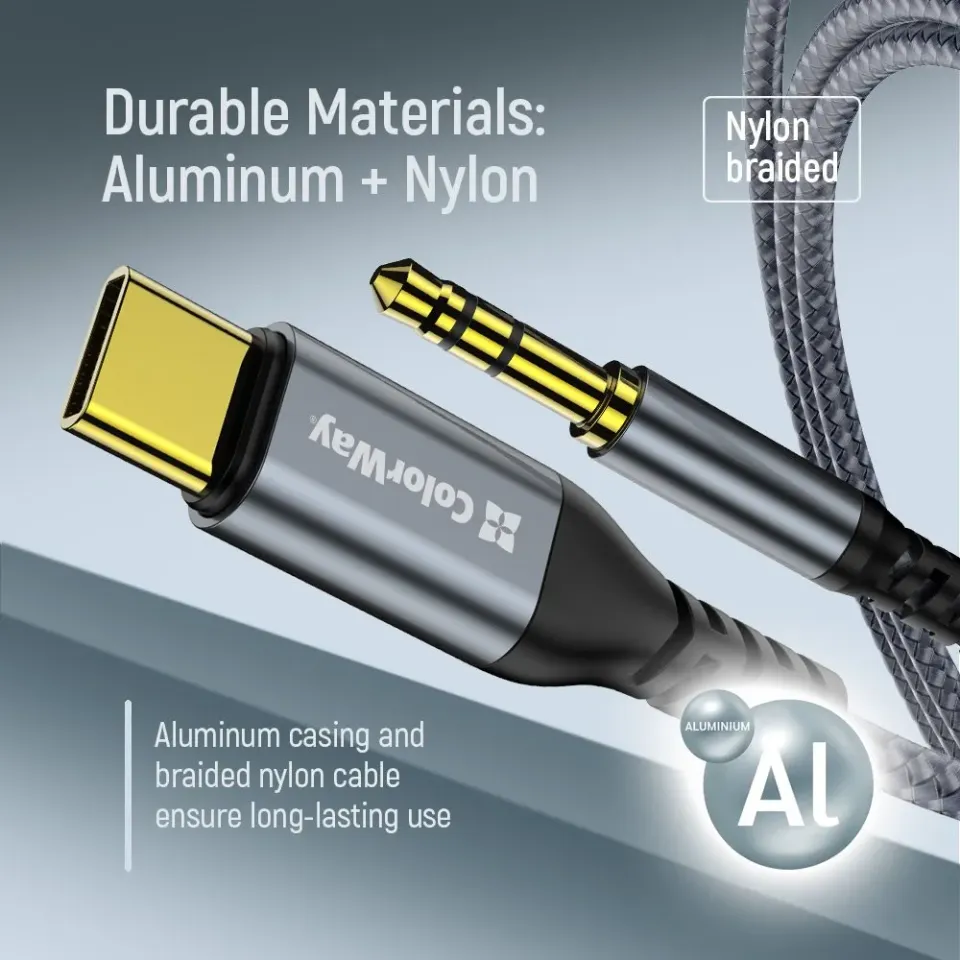 Colorway Adaptér USB-C na 3.5 mm jack/ 1.2m
