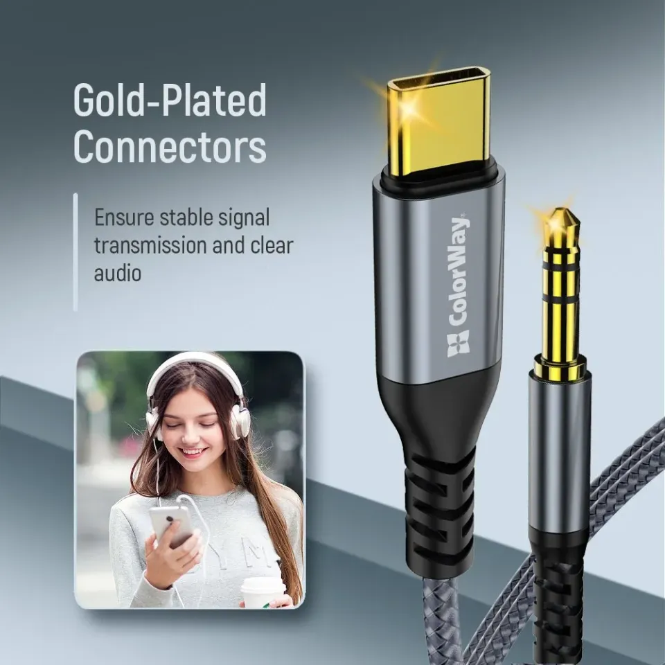 Colorway Adaptér USB-C na 3.5 mm jack/ 1.2m