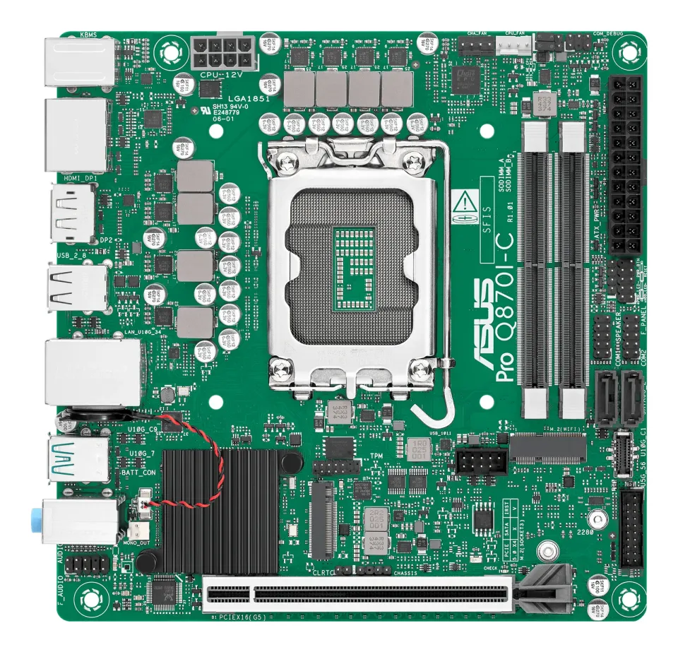 ASUS MB Sc LGA1851 PRO Q870I-C-CSM, Intel Q870, 4xDDR5, 2xDP, 1xHDMI, Mini-ITX