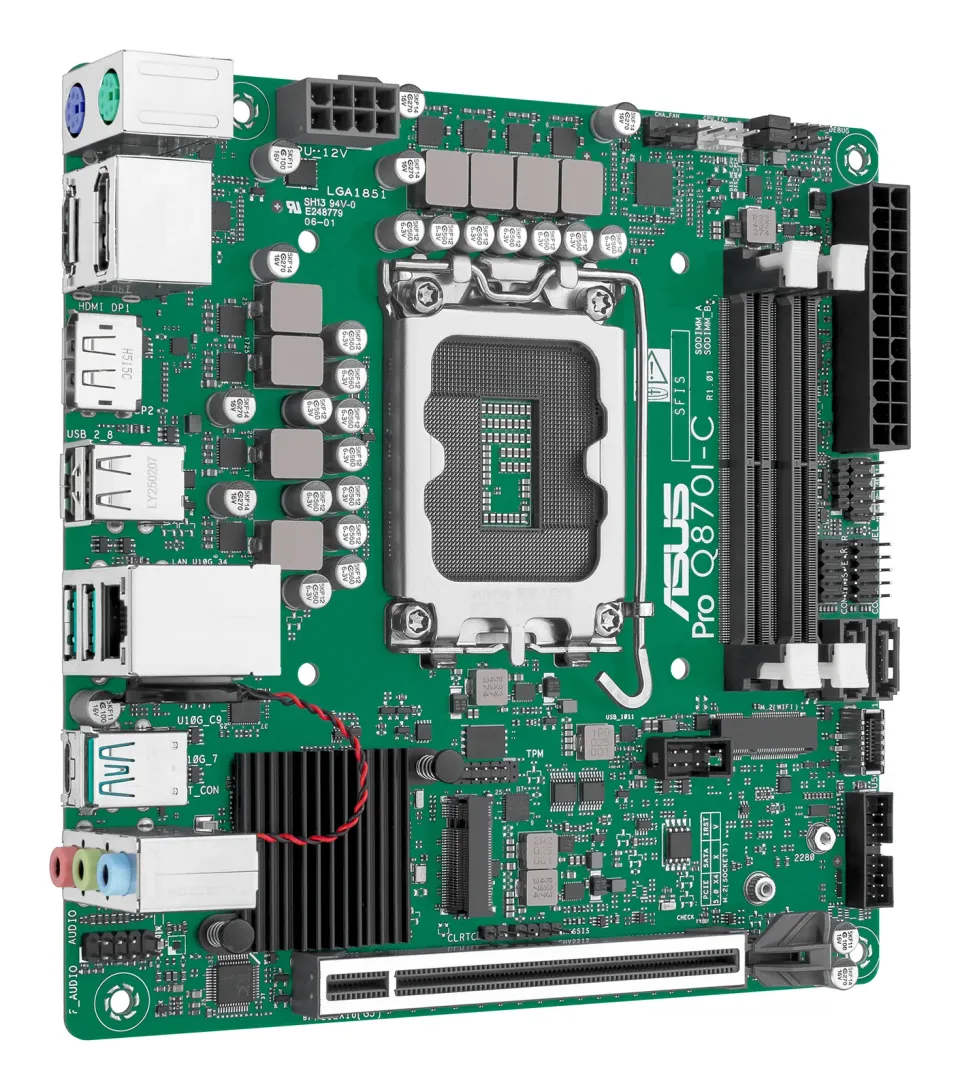 ASUS MB Sc LGA1851 PRO Q870I-C-CSM, Intel Q870, 4xDDR5, 2xDP, 1xHDMI, Mini-ITX