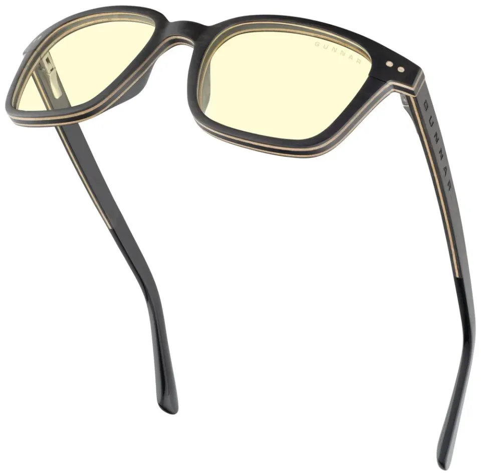 GUNNAR kancelářske/herní brýle MUIR EBONY * jantárová skla * BLF 65 * GUNNAR focus