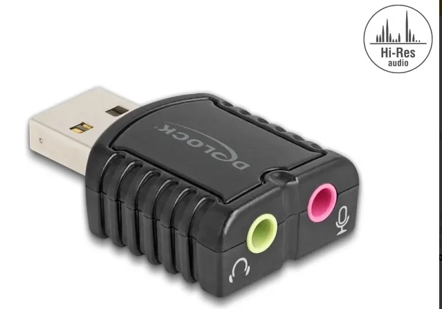 Delock Externí zvuková karta USB 24 bitů / 96 kHz Plug & Play pro Windows, MAC,