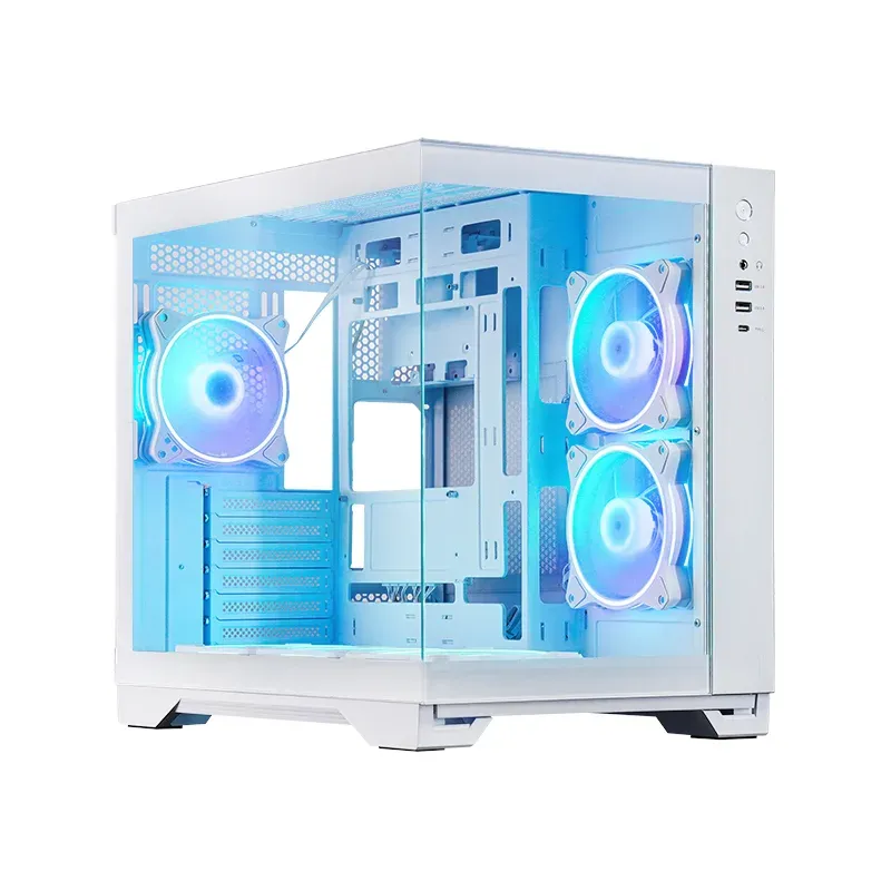 CHIEFTEC Visio / ATX / dvoukomorová / 6x120mm ARGB fan / 2xUSB 3.0 / USB-C / tvrz.sklo / bílá