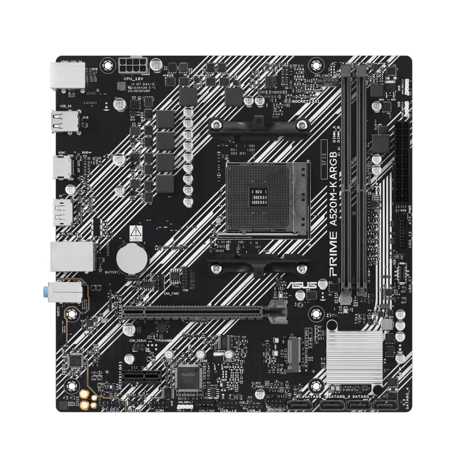 ASUS MB Sc AM4 PRIME A520M-K ARGB, AMD A520, 2xDDR4, 1xHDMI, 1xD-Sub, mATX