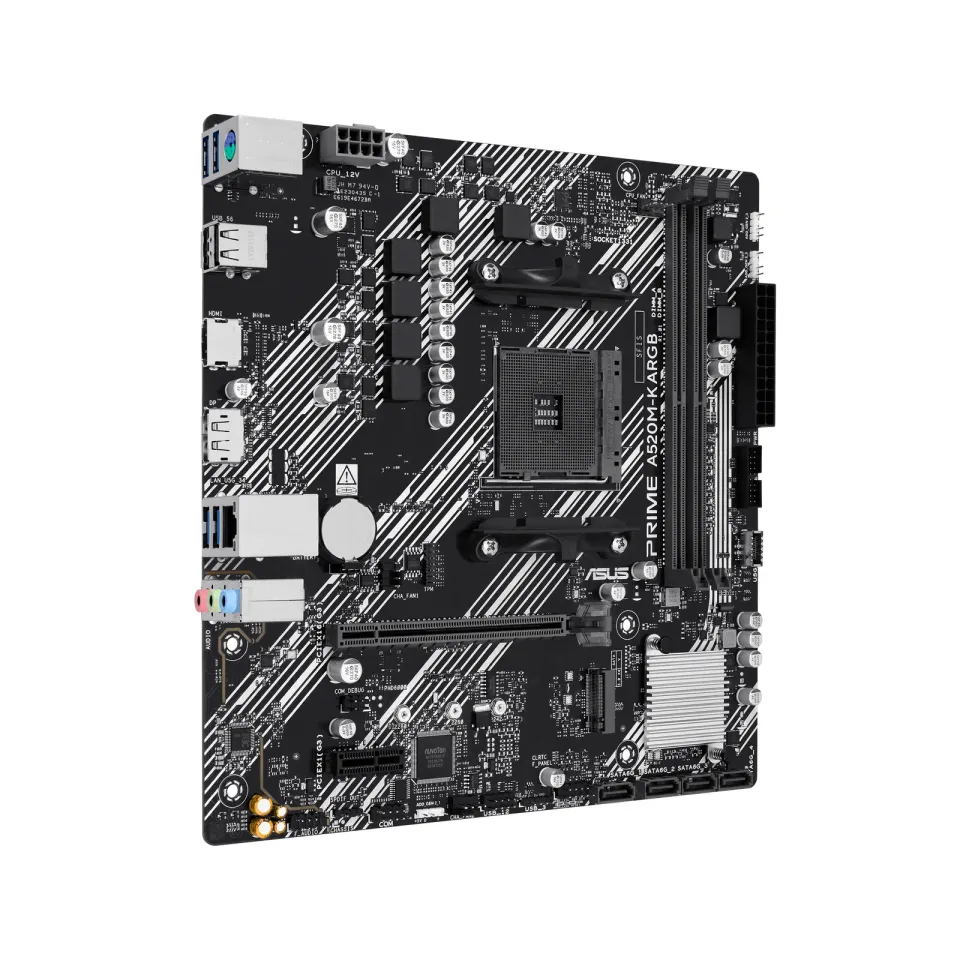 ASUS MB Sc AM4 PRIME A520M-K ARGB, AMD A520, 2xDDR4, 1xHDMI, 1xD-Sub, mATX
