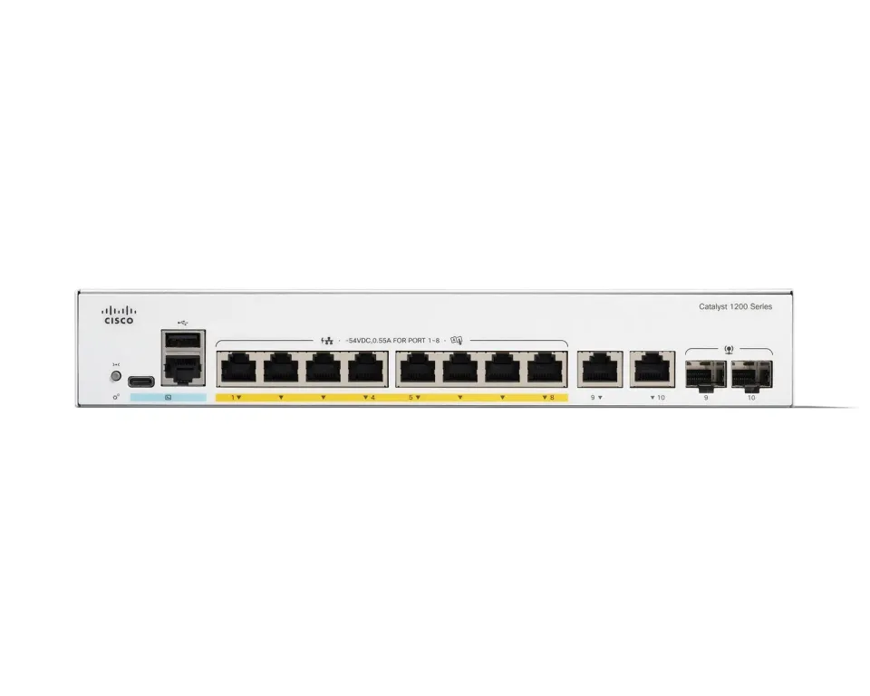 Cisco Catalyst switch C1200-8P-E-2G (8xGbE,2xGbE/SFP combo,8xPoE+,67W,fanless)