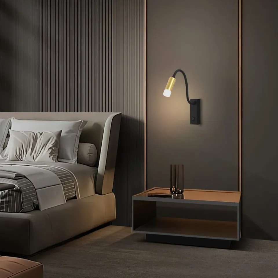 IMMAX GOAL designové nástěnné LED svítidlo, vypínač, 3W, černo-zlaté