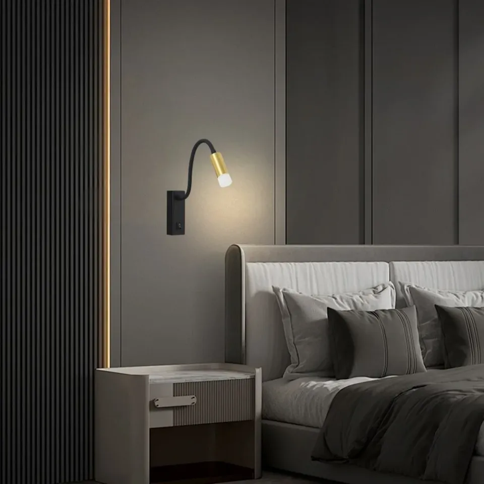 IMMAX GOAL designové nástěnné LED svítidlo, vypínač, 3W, černo-zlaté