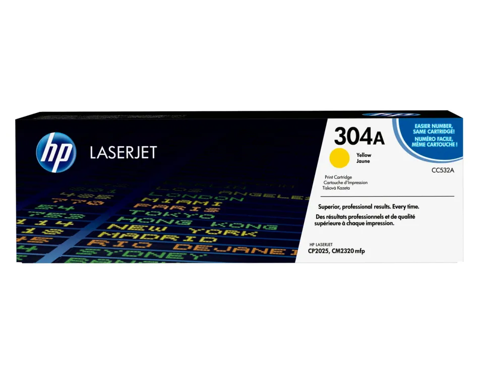 HP CC532A originální toner žlutý 304A (yellow, CLJ CP2025, CM2320)