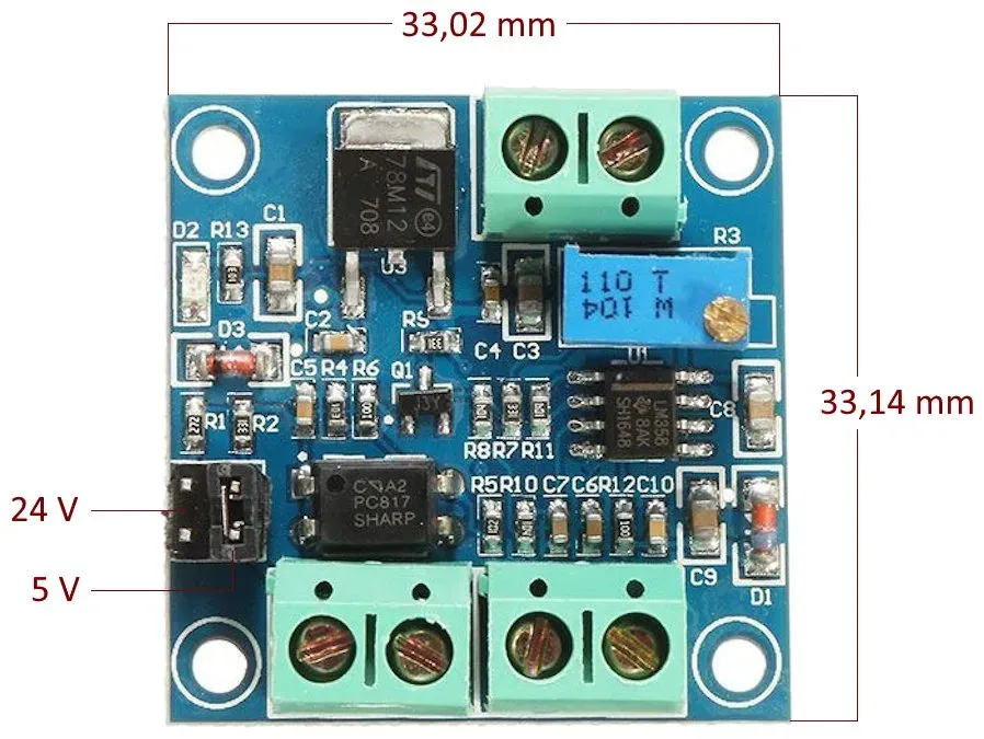 TINYCONTROL LC-LM358-PWM2V převodník PWM 0-100% na 0-10V pro řízení SSR relé