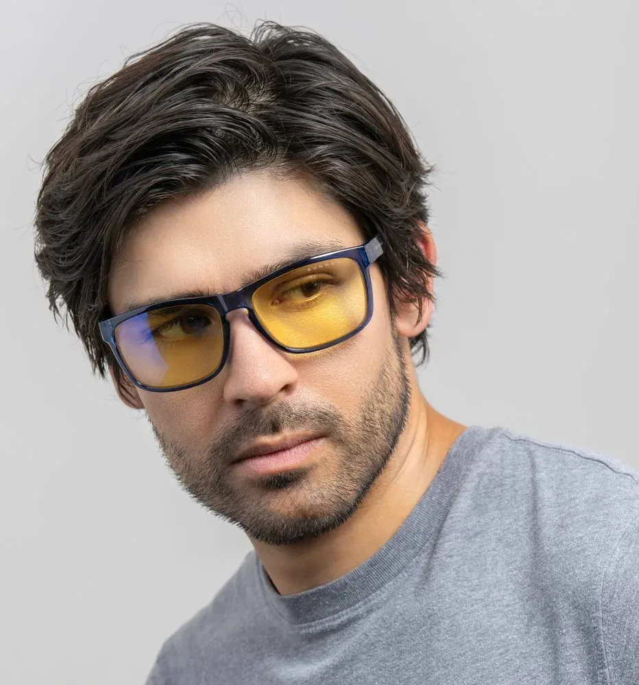 GUNNAR kancelářske/herní brýle INTERCEPT CRYSTAL COBALT * jantárová skla * BLF 65 * GUNNAR focus