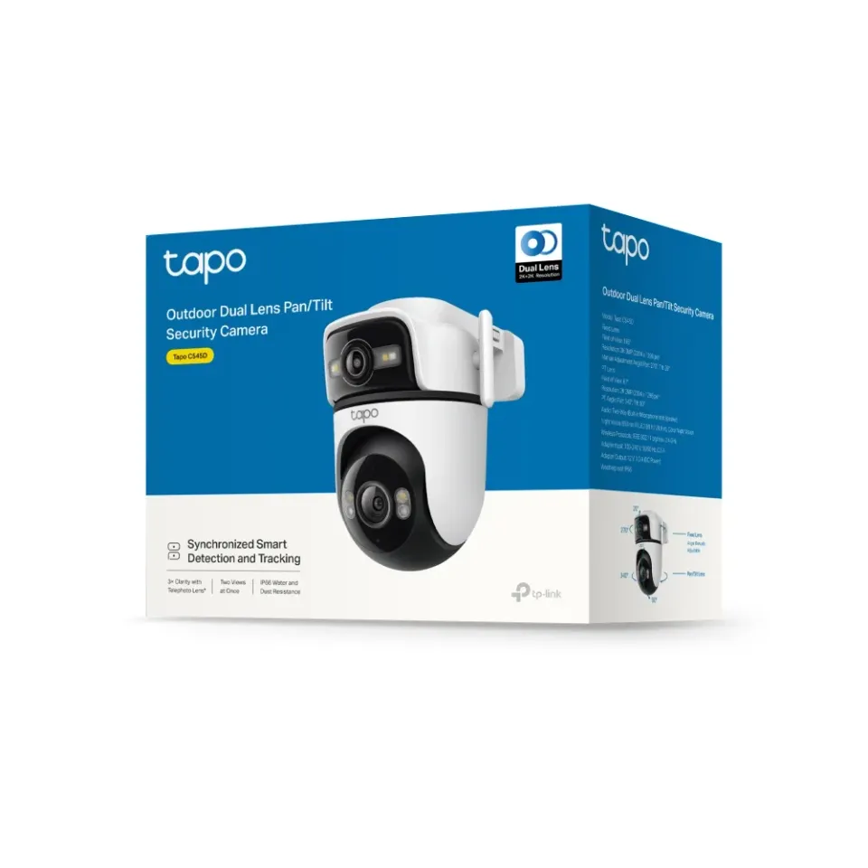 TP-LINK Tapo C545D Venkovní bezpečnostní kamera s dvojitou čočkou a funkcí pan/tilt