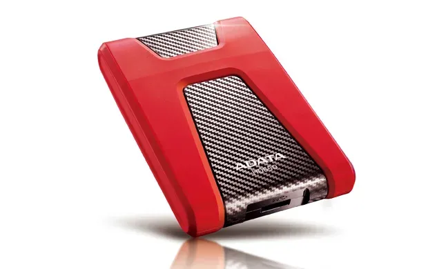 ADATA Externí HDD 1TB USB 3.1 DashDrive Durable HD650, červený (gumový, nárazu odolný)