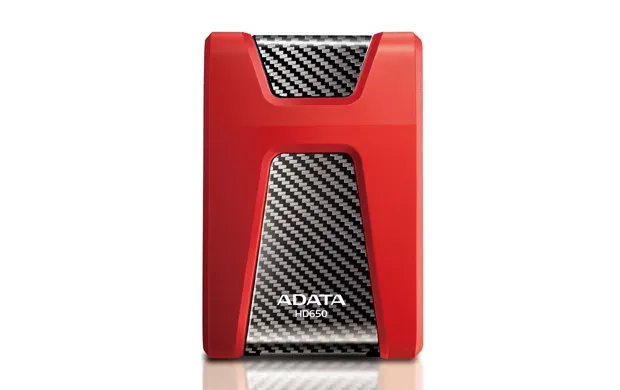 ADATA Externí HDD 1TB USB 3.1 DashDrive Durable HD650, červený (gumový, nárazu odolný)