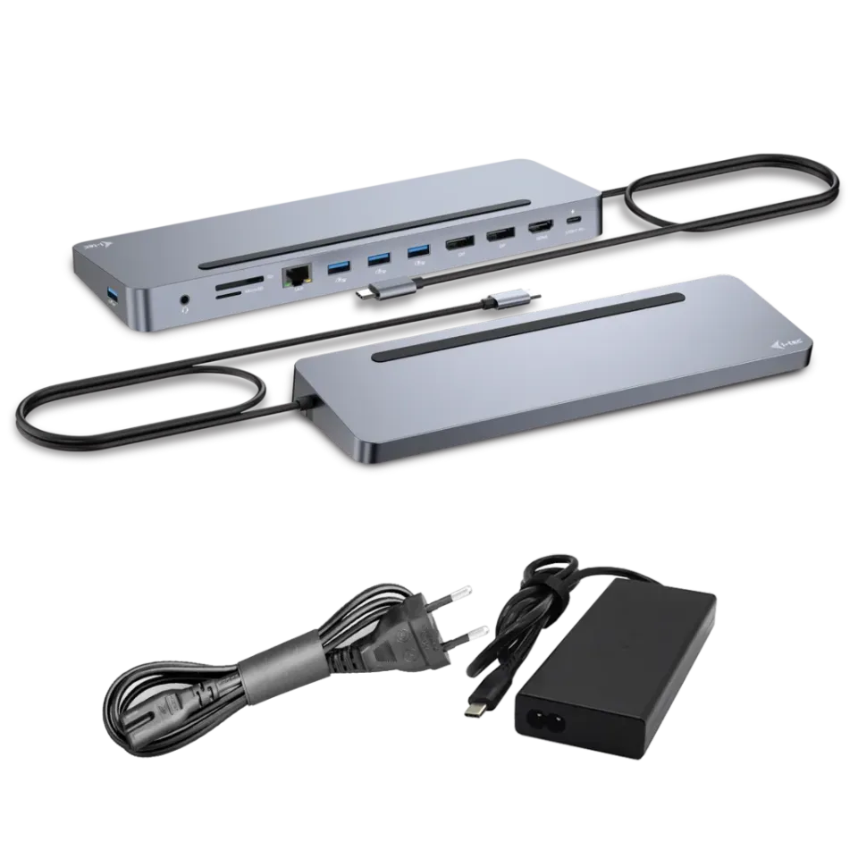 I-tec USB-C Metal Ergonomic 3x 4K Display Docking Station with Power Delivery 10
