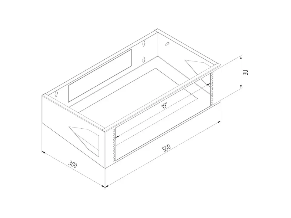 19" nástěnný rám 6U/300 RAL7035