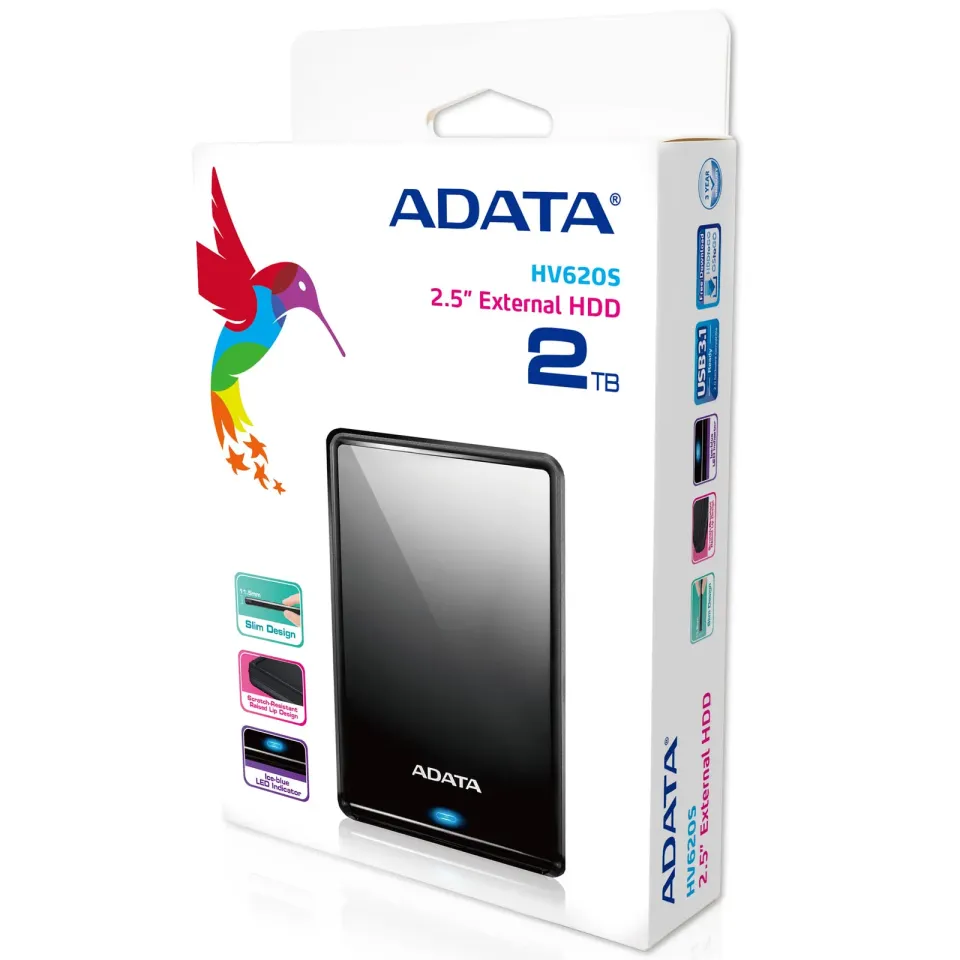 ADATA HV620S/2TB/HDD/Externí/2.5"/Černá/3R