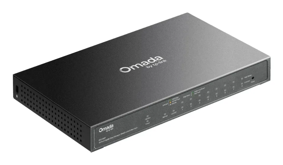 TP-LINK ES210GP Omada 10portový gigabitový easy managed switch s 8 porty PoE+