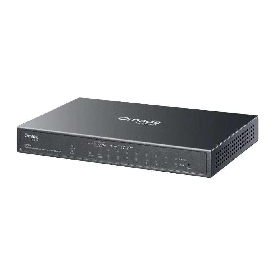 TP-LINK ES210GP Omada 10portový gigabitový easy managed switch s 8 porty PoE+