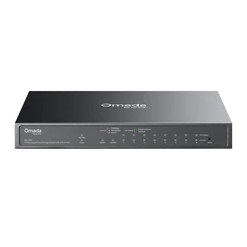 TP-LINK ES210GP Omada 10portový gigabitový easy managed switch s 8 porty PoE+