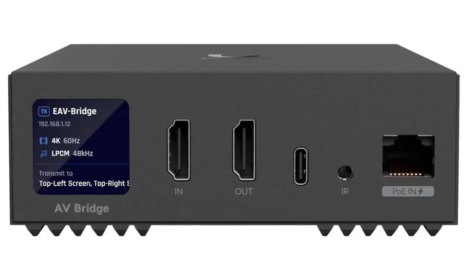 Ubiquiti Enterprise Audio/Video Bridge - Bridge pro přenos audio/video, 4K video, HDMI IN/OUT, 2x XLR Male/Female, PoE+