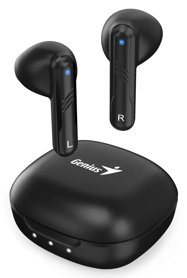 GENIUS sluchátka s mikrofonem HS-M905BT bezdrátový, do uší, mikrofon, výdrž 4 hodiny,, Bluetooth, USB-C, černá
