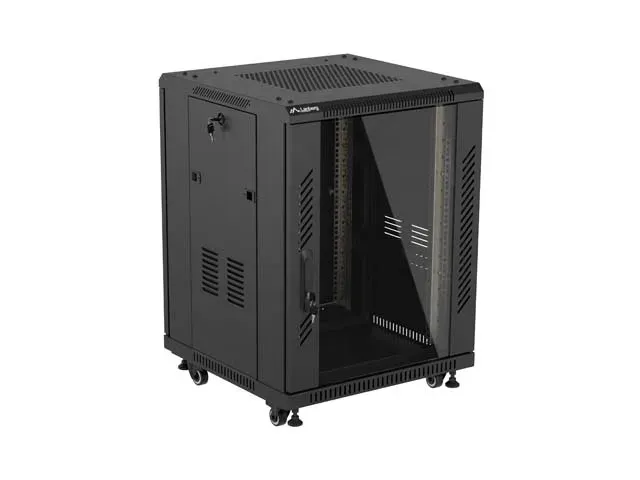 LANBERG Volně stojící skříň 19" 15U/600x600 černá (RAL9004) (v rozloženém stav