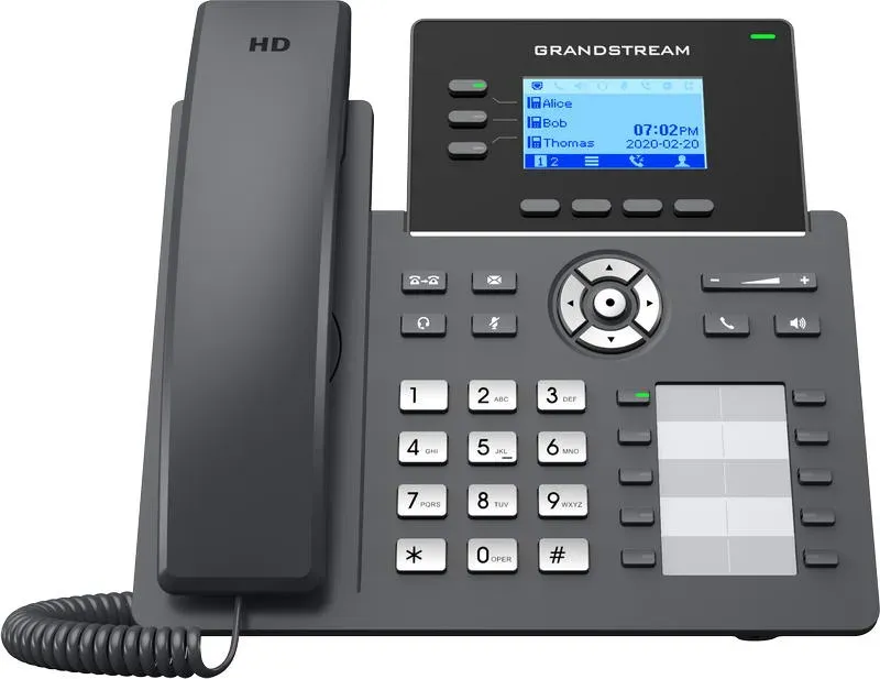 Grandstream GRP2604P SIP telefon, 2,48" LCD podsv. displej, 6 SIP účty,10BLF tl., 2x1Gbit porty, PoE