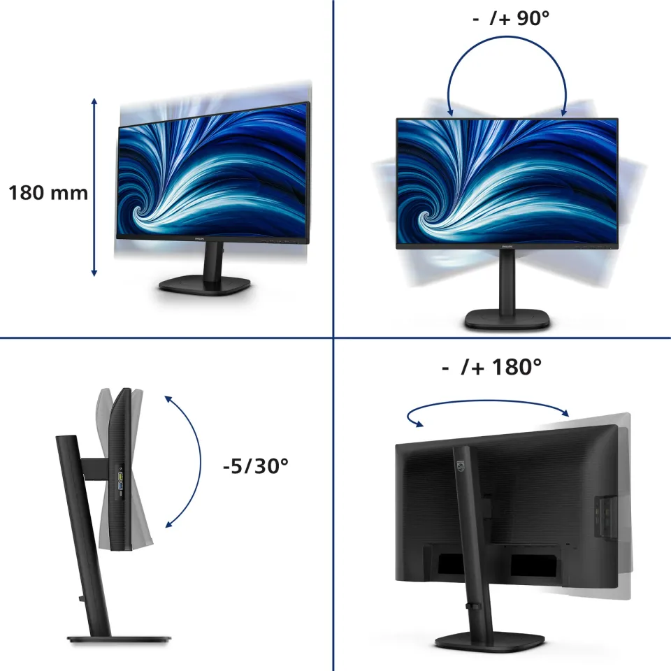Philips LCD 24B2N3200D 24" IPS 16:10/1920x1200@100Hz/4ms/300cd/VGA/HDMI/DP/5xUSB