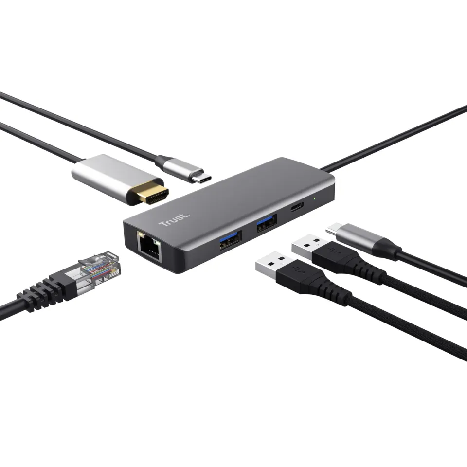 TRUST adaptér DALYX, 6-in-1 USB-C Multi-Port Adapter