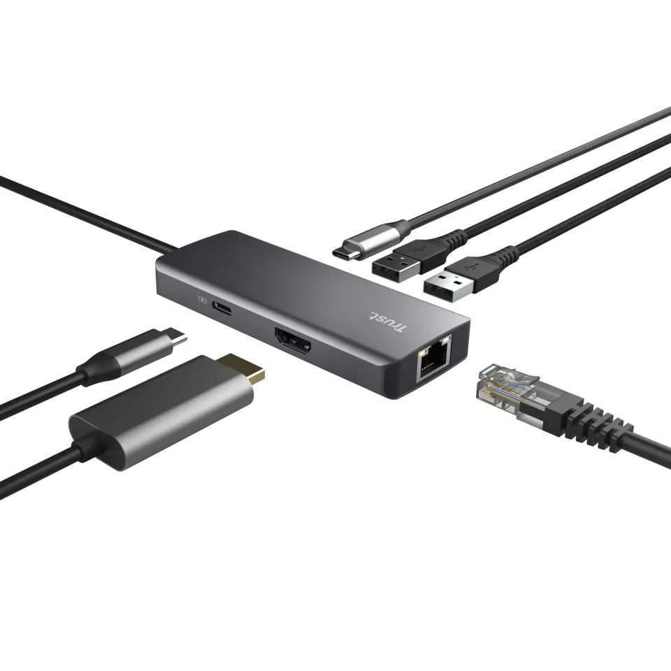 TRUST adaptér DALYX, 6-in-1 USB-C Multi-Port Adapter