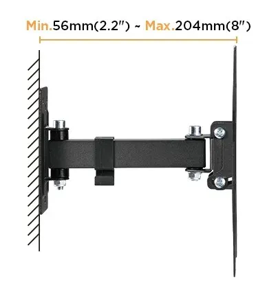 Výsuvný držák Brateck LPA68-221 pro TV 23"-43" 30kg polohovatelný nástěnný