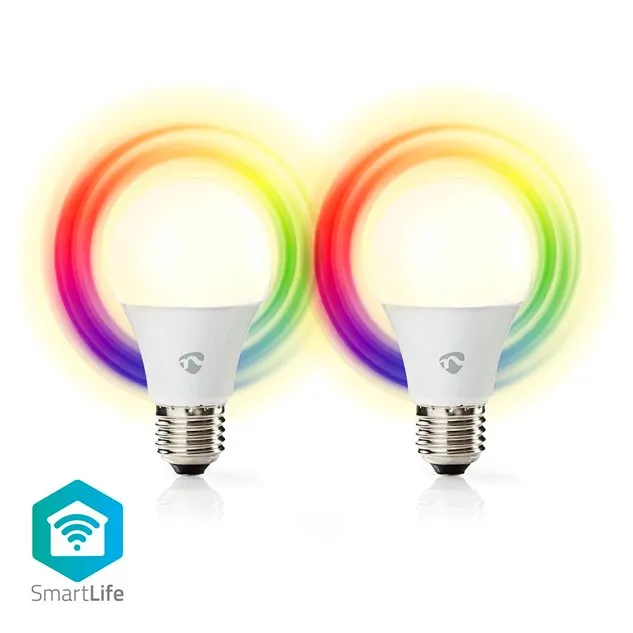 Nedis WIFILRC20E27 - SmartLife LED žárovka | Wi-Fi | E27 | 806 lm | 9 W | RGB /