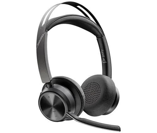 HP Poly Voyager Focus 2 MS Teams Certified s nabíjecím stojánkem, USB-A/C adaptér, stereo bluetooth Headset