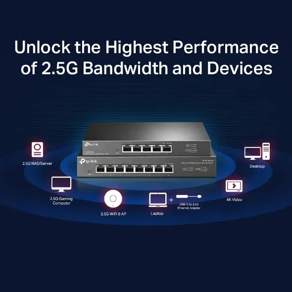TP-Link TL-SG108-M2 Switch 8 port Multi Gigabit 100M/1G/2.5G