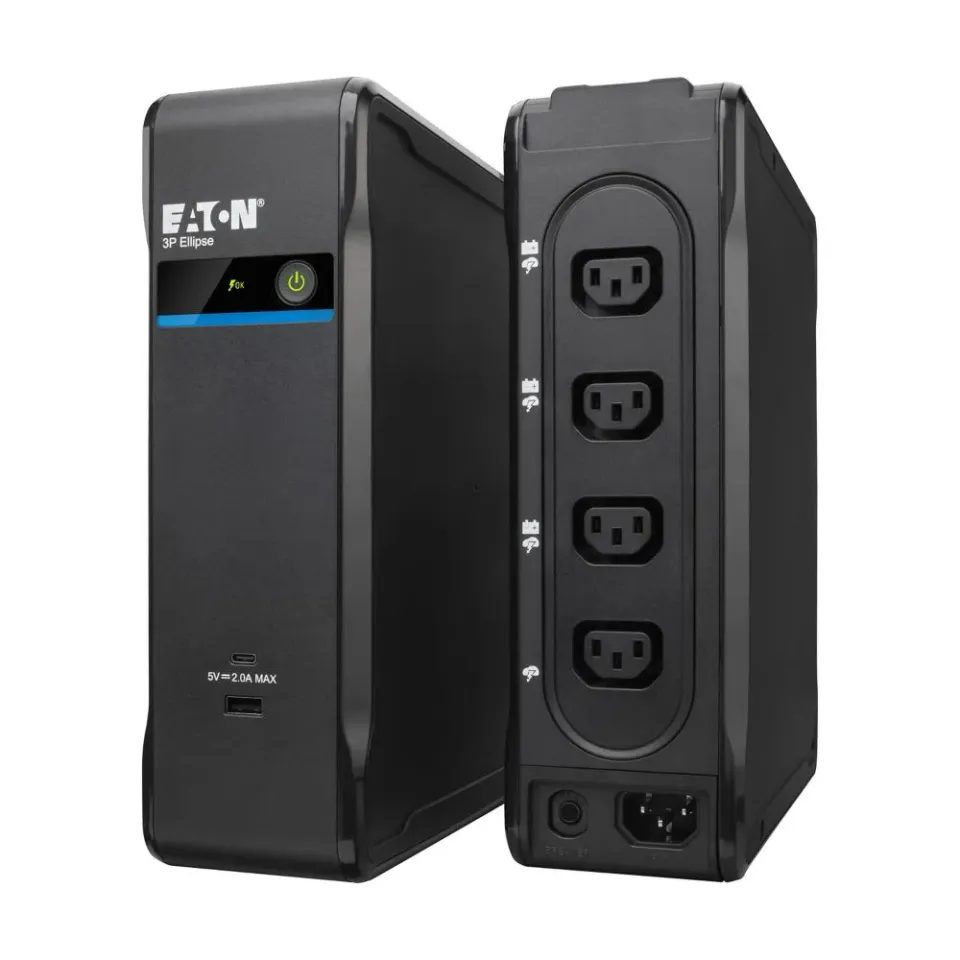 Eaton 3P Ellipse UPS USB IEC, 900VA, 540W, Vstup: C14, Výstupy: (3) C13, (1) Pouze přepěťová ochrana C13, USB nabíjení