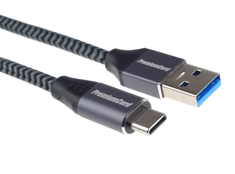 PremiumCord kabel USB-C - USB 3.0 A (USB 3.1 generation 1, 3A, 5Gbit/s) 0,5m opl
