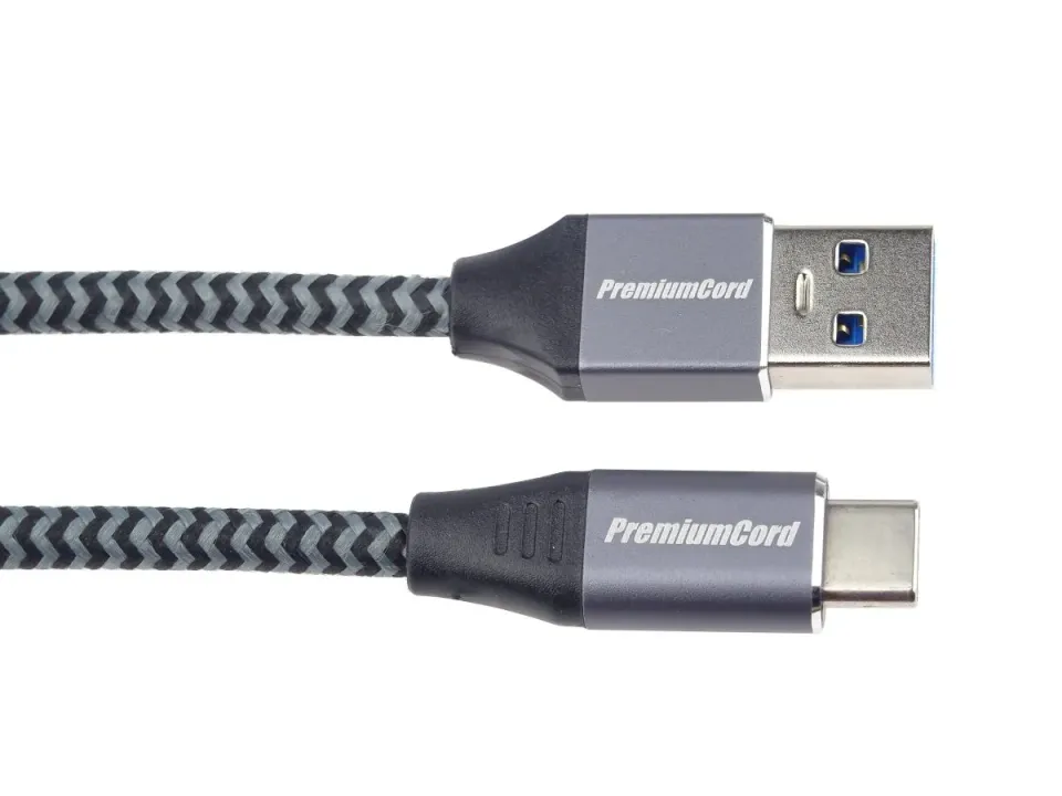 PremiumCord kabel USB-C - USB 3.0 A (USB 3.1 generation 1, 3A, 5Gbit/s) 0,5m opl