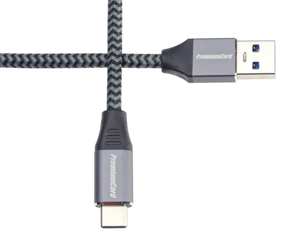 PremiumCord kabel USB-C - USB 3.0 A (USB 3.1 generation 1, 3A, 5Gbit/s) 0,5m opl